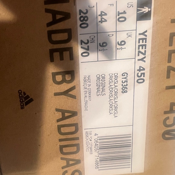 Adidas Yeezy 450 Black Sneakers size 10 - Picture 2 of 4